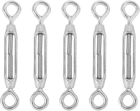 Turnbuckle,Turnbuckle Tensioner Turnbuckle 5pcs M4 Stainless Steel 304 Eye & Eye Turnbuckle Wire Rope Tension in Saudi Arabia