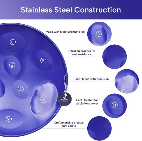 Suttaya Steel Drum Steelpan drum Educational Instrument 9 Notes with Stand in Saudi Arabia