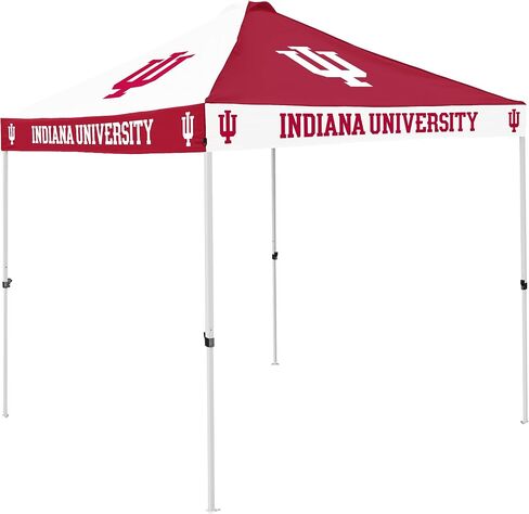 Logo Brands NCAA Indiana Hoosiers Checkerboard Canopy Tailgate Tent - 9' x 9', Vented Roof, Adjustable Height, Wheeled Carrying Bag, Powder Coated Steel in Saudi Arabia