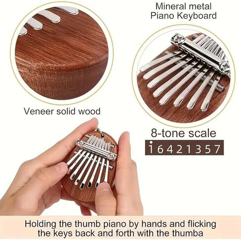 8 Keys Mini Exquisite Finger Thumb Piano Marimba Music Good Accessory Pendant Gift for Christmas, Halloween and Thanksgiving in Saudi Arabia