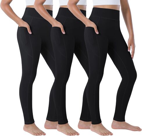 سراويل ضيقة للفتيات مع جيوب رياضية عالية الخصر للأطفال للتمرين والرقص والجري واليوجا in Kuwait