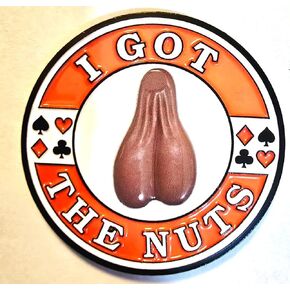 I Got The Nuts Poker Card Protector, Lucky Charm Chip for Texas Hold'em Players, Novelty Gaming Accessory Heavy Metal Funny Great Gift in Kuwait