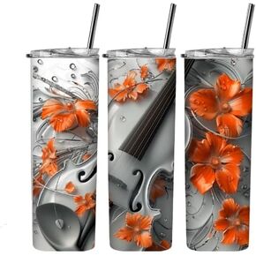 Violin sublimation tumbler wrap, viola wraps for a 20 oz. skinny straight tumblers, Cello musician tumbler wrap, Orchestra tumbler wraps in Kuwait