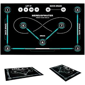 بساط تدريب الهوكي مقاس 59 بوصة × 34.6 بوصة، للاستخدام الداخلي/الخارجي، سطح مطاطي هادئ مضاد للانزلاق، ممارسة المهارات مع علامات دقيقة، تصميم قابل للطي لجميع الأعمار (تصميم مطاطي، أسود وأزرق) in Kuwait
