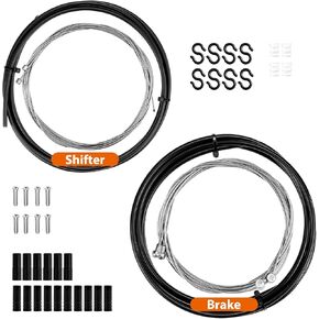 Universal Bicycle Cable Kit – Brake & Shift Derailleur Cables with Housing, End Caps & O-Rings, Compatible with Mountain & Road Bike Repair, Black in Saudi Arabia