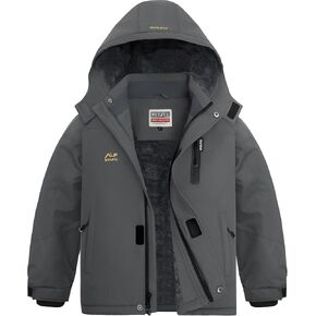 WULFUL Boy's Waterproof Ski Jackets Warm Fleece Lined Hooded Winter Snow Coat in Kuwait