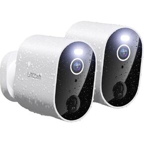 Litokam 2K 4MP Cameras Cameras Wireless Outdoor & Home Camera مع رؤية ليلية ملونة ، وكشف الحركة-IP65 مقاومة للماء ، 2.4 جرام واي فاي ، صوتي ثنائي الاتجاه ، SD/Cloud Storage ، Alexa/Google Assistant Compatible in Kuwait