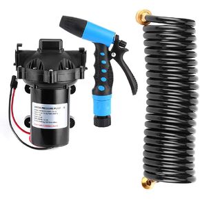 Aramox Self Priming Cleaning Pump Cleaning Accessory, Washdown Deck Cleaning Pump Kit 12V Sea Water Flow 5.0 GPM for Rv Boat Marine in Kuwait