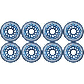 8 Inline Skate Wheels 76mm 78a, Clear/Blue in Saudi Arabia