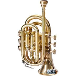 بوق جيب بي بي 3 صمامات نحاس | لمسة نهائية من النحاس الذهبي بجيب الملعب Bb Pitch Pocket مثالية للطلاب والمبتدئين | مع حافظة صلبة مجانية وقطعة فم وقفازات وقطعة قماش للتنظيف in Kuwait