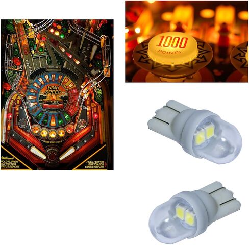 PA LED 10 قطع #555 T10 w5w 2 SMD 2835 LED آلة الكرة والدبابيس إسفين ضوء عدسة شفافة رؤية علوية 6.3VDC (أبيض) in Saudi Arabia
