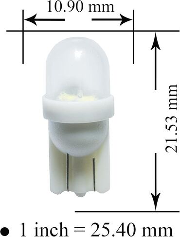 PA LED 10 قطع #555 T10 w5w 2 SMD 2835 LED آلة الكرة والدبابيس إسفين ضوء عدسة شفافة رؤية علوية 6.3VDC (أبيض) in Saudi Arabia