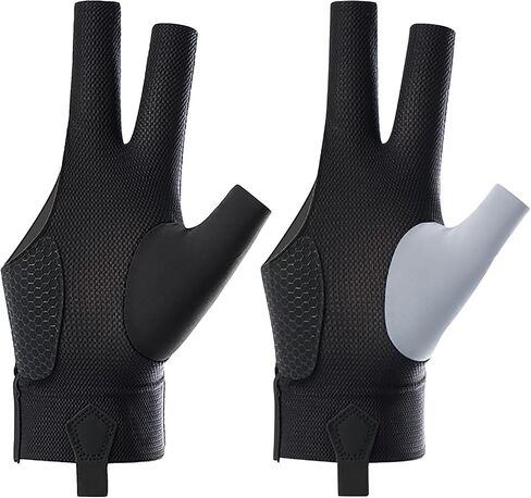 Holiberty 2 Pcs Professional Billiard Pool Gloves for Left Hand Men Women Mesh Nonslip Fingerless Training Shooting Sports Gloves in Saudi Arabia