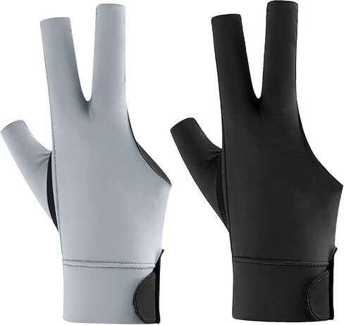 Holiberty 2 Pcs Professional Billiard Pool Gloves for Left Hand Men Women Mesh Nonslip Fingerless Training Shooting Sports Gloves in Saudi Arabia