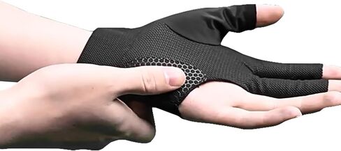 Holiberty 2 Pcs Professional Billiard Pool Gloves for Left Hand Men Women Mesh Nonslip Fingerless Training Shooting Sports Gloves in Saudi Arabia