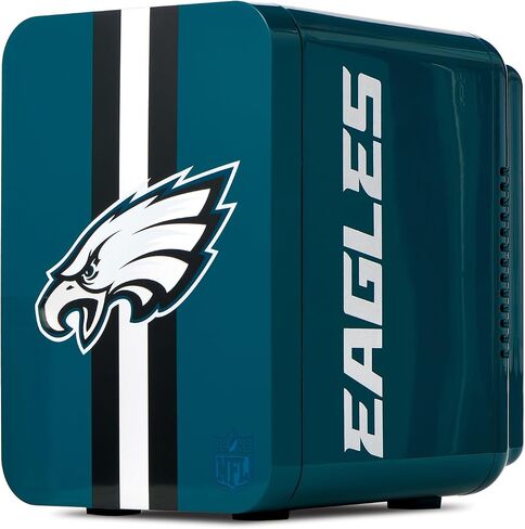 Ukonic NFL Philadelphia Eagles 6-Can Mini Fridge – 4L Thermoelectric Cooler, AC/DC Powered, Portable, Team Logo, for Home, Car, Tailgates & Travel in Kuwait