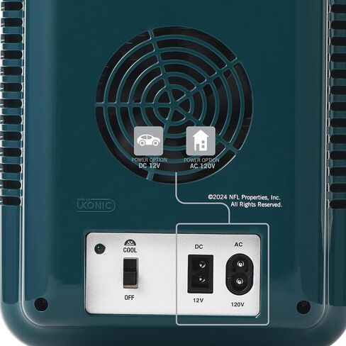 Ukonic NFL Philadelphia Eagles 6-Can Mini Fridge – 4L Thermoelectric Cooler, AC/DC Powered, Portable, Team Logo, for Home, Car, Tailgates & Travel in Kuwait