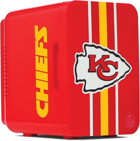 ثلاجة Ukonic NFL Philadelphia Eagles 6-Can Mini Fridge - مبرد حراري كهربائي سعة 4 لتر، يعمل بتيار متردد/تيار مستمر، محمول، شعار الفريق، للمنزل، السيارة، البوابات الخلفية والسفر in Kuwait