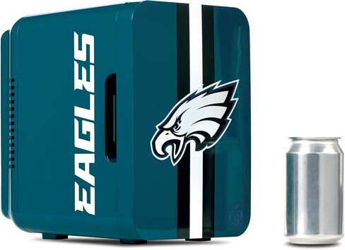 Ukonic NFL Philadelphia Eagles 6-Can Mini Fridge – 4L Thermoelectric Cooler, AC/DC Powered, Portable, Team Logo, for Home, Car, Tailgates & Travel in Kuwait