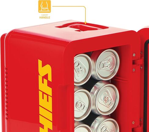 ثلاجة Ukonic NFL Philadelphia Eagles 6-Can Mini Fridge - مبرد حراري كهربائي سعة 4 لتر، يعمل بتيار متردد/تيار مستمر، محمول، شعار الفريق، للمنزل، السيارة، البوابات الخلفية والسفر in Kuwait