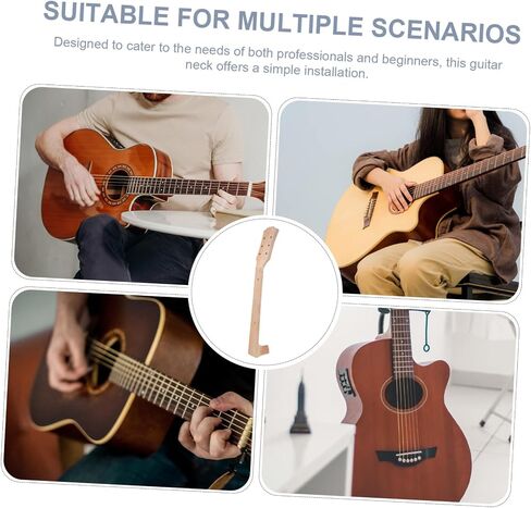 Acoustic Guitar Neck Replacement Wooden Neck for DIY Luthier Guitar Repair Enhanced Sound Clarity Ergonomic Smooth Design Stable Fit for Folk and Classical Instruments in Saudi Arabia