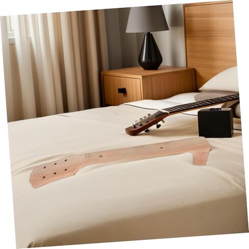 Generic Wooden Acoustic Guitar Neck Replacement for Folk Guitar Crafting Supplies Ergonomic Smooth Shape Stable Structure for Repairing and DIY Maintenance in Saudi Arabia