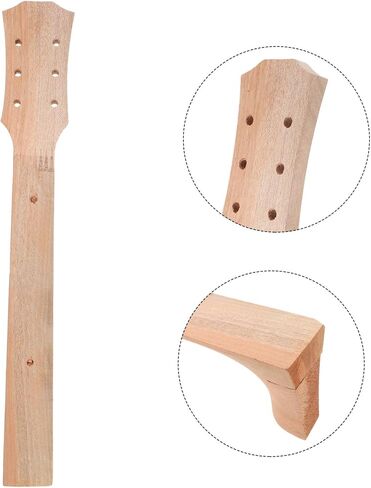 Generic Wooden Acoustic Guitar Neck Replacement for Folk Guitar Crafting Supplies Ergonomic Smooth Shape Stable Structure for Repairing and DIY Maintenance in Saudi Arabia