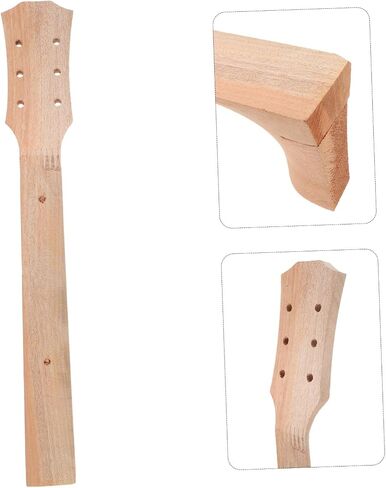 Generic Wooden Acoustic Guitar Neck Replacement for Folk Guitar Crafting Supplies Ergonomic Smooth Shape Stable Structure for Repairing and DIY Maintenance in Saudi Arabia