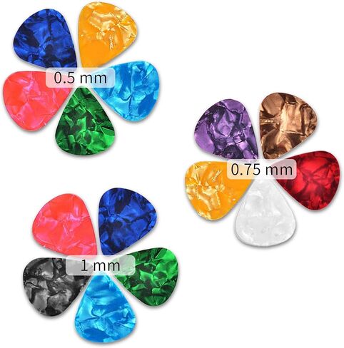 15 Pack Guitar Picks Plectrums, 0.5/0.75/1.0 mm Includes Thin Medium Heavy Thickness, Variety Colorful Celluloid Plectrums for Acoustic Guitar, Electric Guitar, Bass in Saudi Arabia
