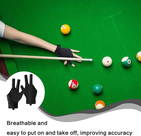 Billiard Pool Gloves for Left Hand 3 Finger - Premium Quality, Breathable & Non-Slip Design for Enhanced Control and Comfort During Pool, Snooker, and Cue Sports in Saudi Arabia
