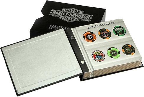 هارلي ديفيدسون 48 قيراط. ألبوم الحبوب الجلدية لشعار Bar & Shield ذو رقاقة البوكر - أسود in Kuwait
