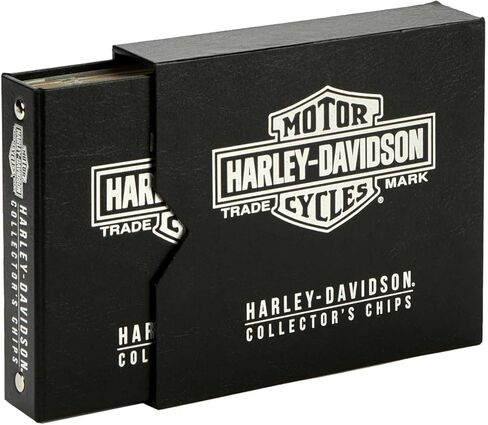 هارلي ديفيدسون 48 قيراط. ألبوم الحبوب الجلدية لشعار Bar & Shield ذو رقاقة البوكر - أسود in Kuwait