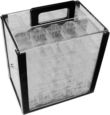 Acrylic Chip Case Storage Box Games Accessories Portable Carrying Case Chip Carrier for Family Gatherings Casual Game Night, with 43mm Cases in Kuwait