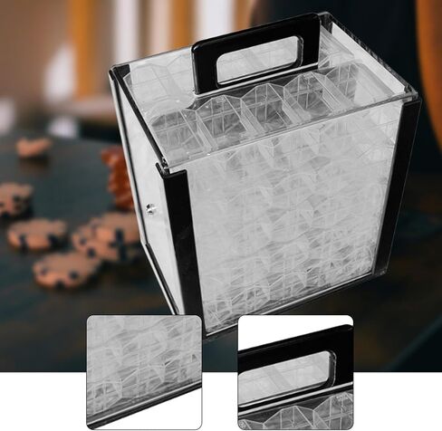 Acrylic Chip Case Storage Box Games Accessories Portable Carrying Case Chip Carrier for Family Gatherings Casual Game Night, with 43mm Cases in Kuwait