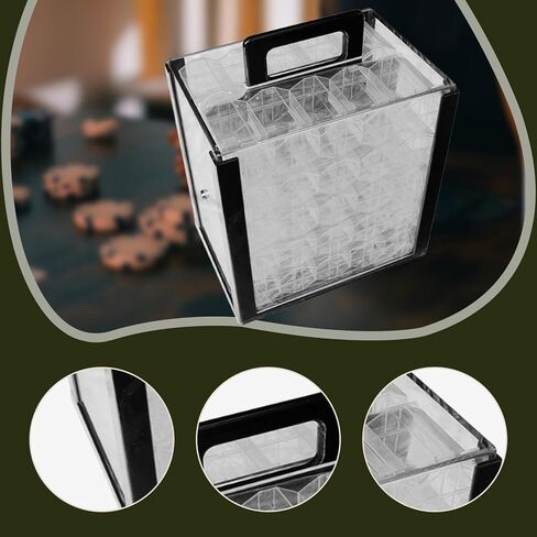 Acrylic Chip Case Storage Box Games Accessories Portable Carrying Case Chip Carrier for Family Gatherings Casual Game Night, with 43mm Cases in Kuwait