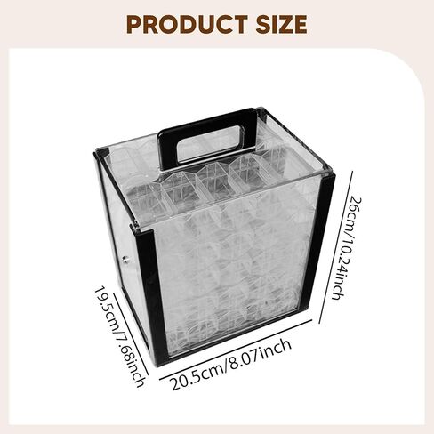 Acrylic Chip Case Storage Box Games Accessories Portable Carrying Case Chip Carrier for Family Gatherings Casual Game Night, with 43mm Cases in Kuwait