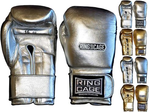 Ring to Cage Metallic Gold, Silver Japanese Style Training Gloves 2.0 - Hook&Loop or Lace-Up in Saudi Arabia
