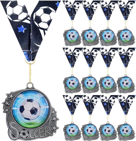 Medals Trophy Silver Metal Sport Ball Award Medals with Ribbon for Participation Sports Themed Party Favors in Saudi Arabia