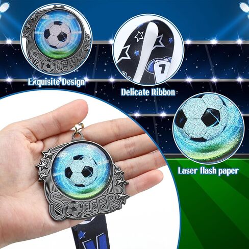 Medals Trophy Silver Metal Sport Ball Award Medals with Ribbon for Participation Sports Themed Party Favors in Saudi Arabia