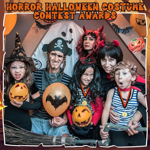 Cunno 6 Pcs Halloween Costume Contest Medals 2 Inch Golden Best Costume Skeleton Medals Contest Prizes Awards Trophy for Halloween Party Supplies in Saudi Arabia