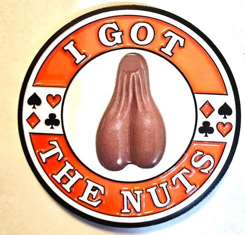 I Got The Nuts Poker Card Protector, Lucky Charm Chip for Texas Hold'em Players, Novelty Gaming Accessory Heavy Metal Funny Great Gift in Saudi Arabia