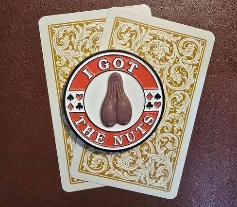 I Got The Nuts Poker Card Protector, Lucky Charm Chip for Texas Hold'em Players, Novelty Gaming Accessory Heavy Metal Funny Great Gift in Saudi Arabia