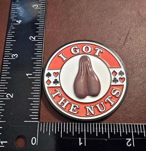 I Got The Nuts Poker Card Protector, Lucky Charm Chip for Texas Hold'em Players, Novelty Gaming Accessory Heavy Metal Funny Great Gift in Saudi Arabia