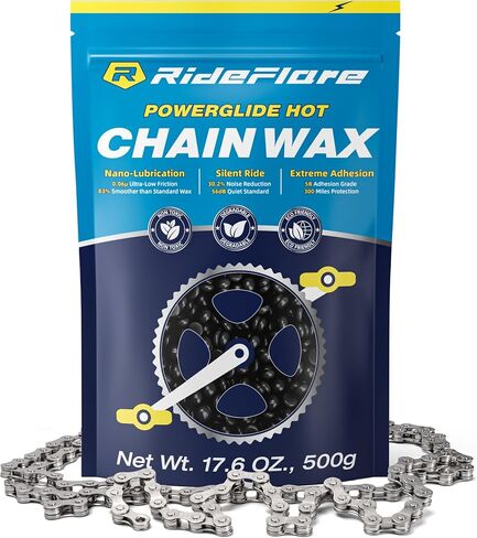 RideFlare Premium Chain Wax 500g – Hot Melt Bike Chain Lubricant with Ultra Low Friction Formula – Long-Lasting, Eco-Friendly Bike Wax for Superior Drivetrain Protection in Saudi Arabia