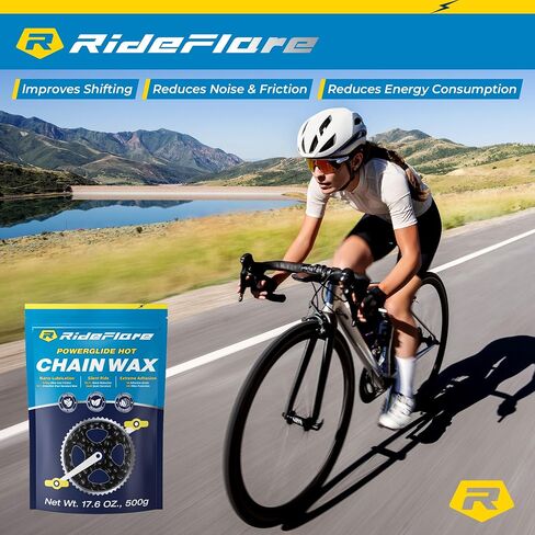 RideFlare Premium Chain Wax 500g – Hot Melt Bike Chain Lubricant with Ultra Low Friction Formula – Long-Lasting, Eco-Friendly Bike Wax for Superior Drivetrain Protection in Saudi Arabia