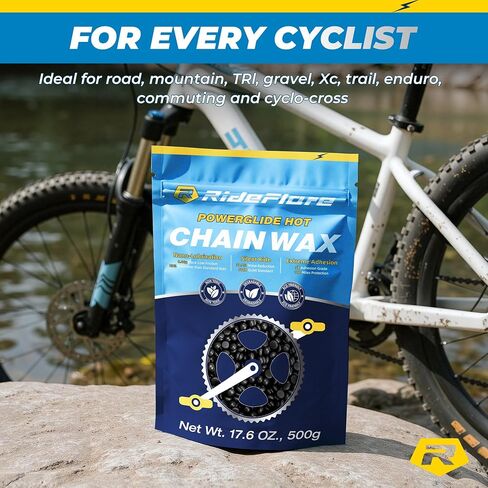 RideFlare Premium Chain Wax 500g – Hot Melt Bike Chain Lubricant with Ultra Low Friction Formula – Long-Lasting, Eco-Friendly Bike Wax for Superior Drivetrain Protection in Saudi Arabia
