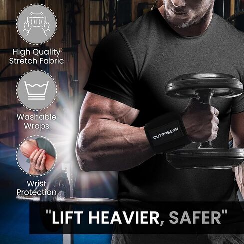 18" OG-Grade Wrist Wraps – Competition Wrist Support for Weightlifting & Powerlifting – Cotton Blend with Lockdown Strap & Thumb Loop – Gym Wrist Straps for Men & Women in Saudi Arabia