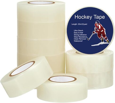 10 Rolls Clear Hockey Tape Multipurpose Shin Pad Sock Tape for Ice Skate Sports Hockey Gifts Gear Sports Equipment in Saudi Arabia