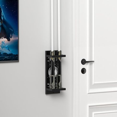 Lightsaber Wall Mount with Pattern, MDF Lightsaber Stand for Lightsaber Display, Vertical Light saber Wall Mount Holder for Most Lightsaber Displays, Gift for Lightsaber Collectors(Black, 1.97" Dia) in Kuwait