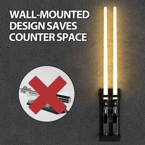 Lightsaber Wall Mount with Pattern, MDF Lightsaber Stand for Lightsaber Display, Vertical Light saber Wall Mount Holder for Most Lightsaber Displays, Gift for Lightsaber Collectors(Black, 1.97" Dia) in Kuwait